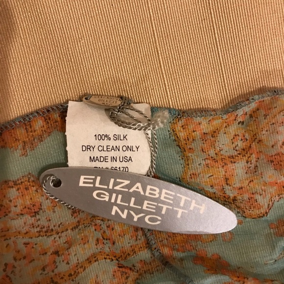 PRIVATELY SOLD!!! Vintage nineties Elizabeth Gillett turquoise and brown silk - Picture 4 of 4